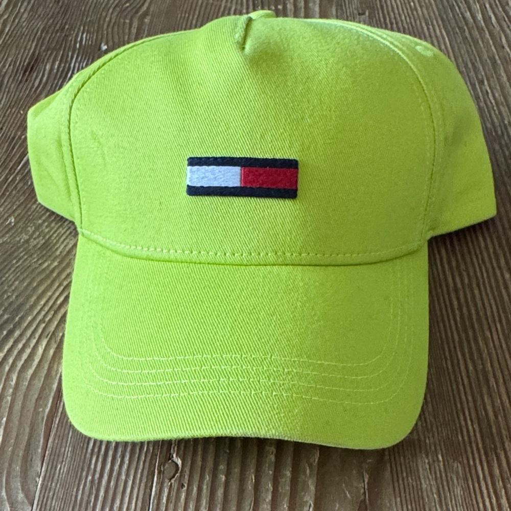 Tommy Hilfiger Neon Lime Flag Baseball Cap